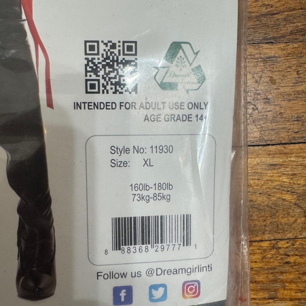 Dreamgirl‎ Ninja Costume for Adults - Black and Red - Picture 8 of 9